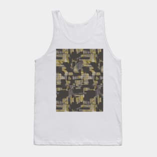 Abstract stripes yellow gray Tank Top